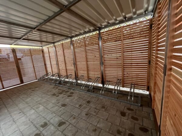 Fahrradgarage Fahrradhaus Mülltonnenhaus Gartenhaus Gr.4 531 x 265 cm mit Holzverkleidung – Bild 2
