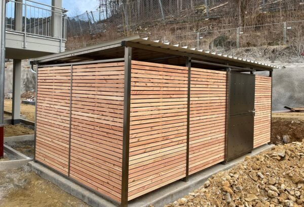 Fahrradgarage Fahrradhaus Mülltonnenhaus Gartenhaus Gr.4 531 x 265 cm mit Holzverkleidung – Bild 3