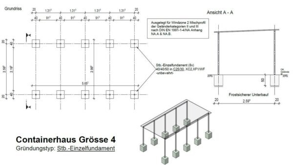 Fahrradgarage Fahrradhaus Mülltonnenhaus Gartenhaus Gr.4 531 x 265 cm mit Holzverkleidung – Bild 6