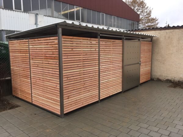 Fahrradgarage Fahrradhaus Mülltonnenhaus Gartenhaus Gr.4 531 x 265 cm mit Holzverkleidung – Bild 8