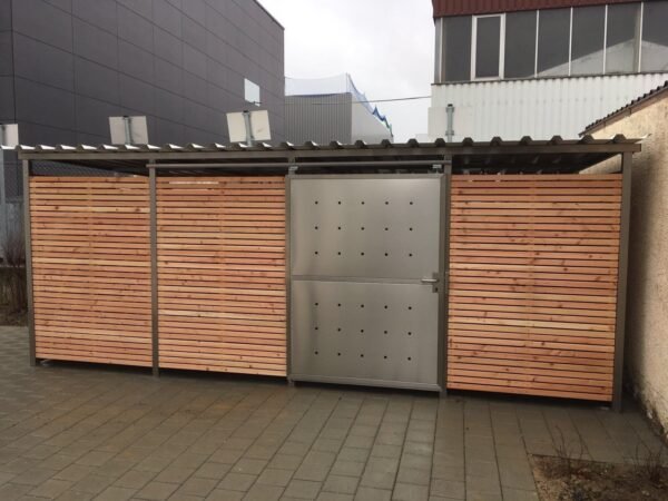 Fahrradgarage Fahrradhaus Mülltonnenhaus Gartenhaus Gr.4 531 x 265 cm mit Holzverkleidung – Bild 9